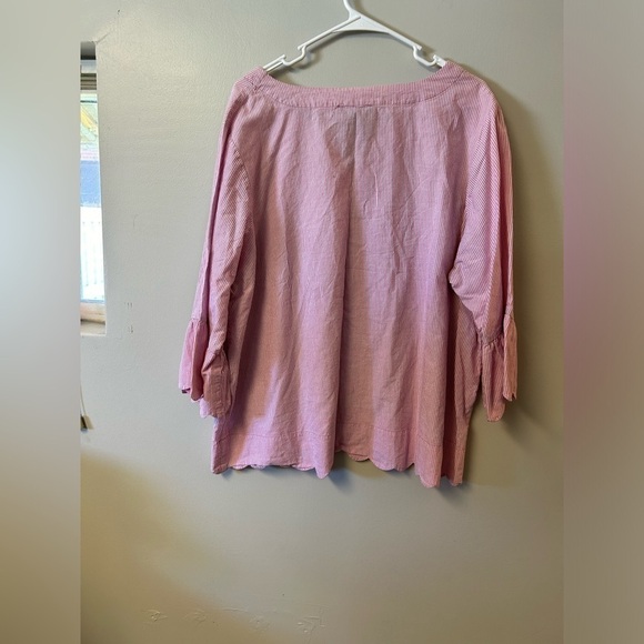 Preswick and Moore ruffle sleeve striped blouse - Picture 2 of 4